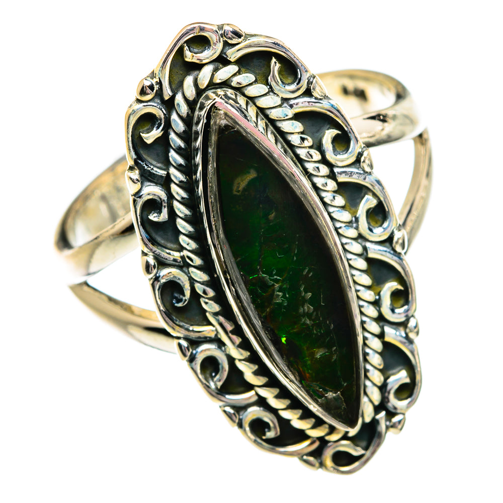 Ammolite Rings handcrafted by Ana Silver Co - RING80989