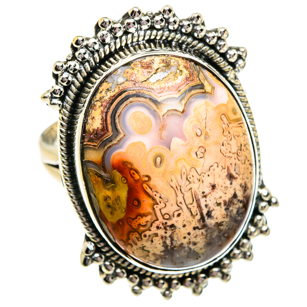 Laguna Lace Agate Rings handcrafted by Ana Silver Co - RING81121