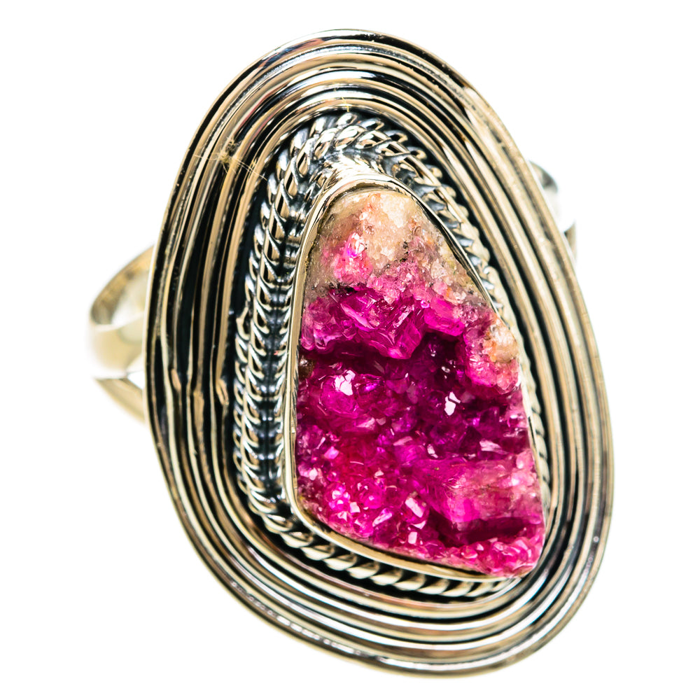 Pink Agate Druzy Rings handcrafted by Ana Silver Co - RING81187