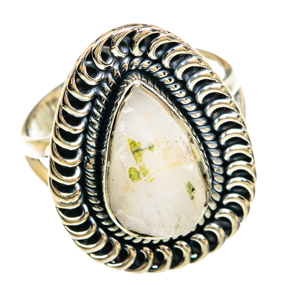 Green Tourmaline In Quartz Rings handcrafted by Ana Silver Co - RING81264 - Photo 2