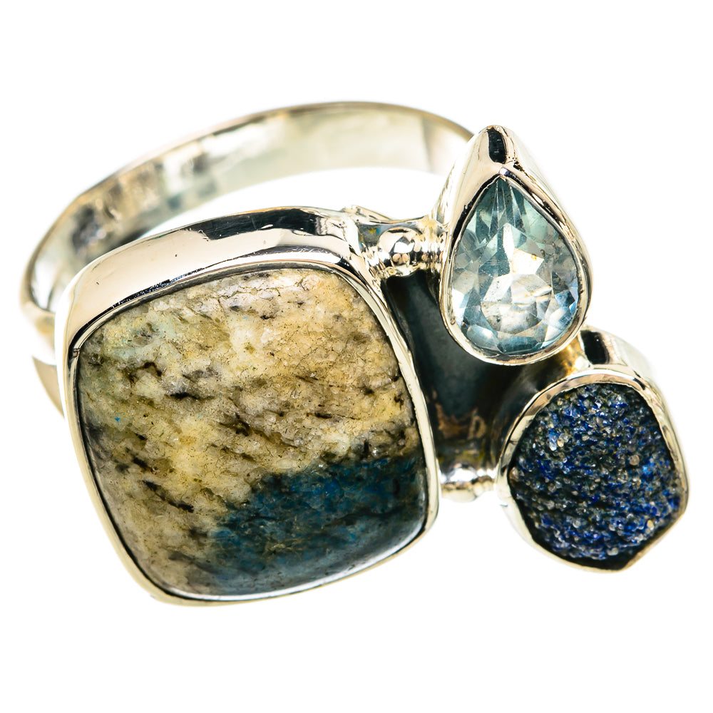 K2 Blue Azurite Rings handcrafted by Ana Silver Co - RING81275