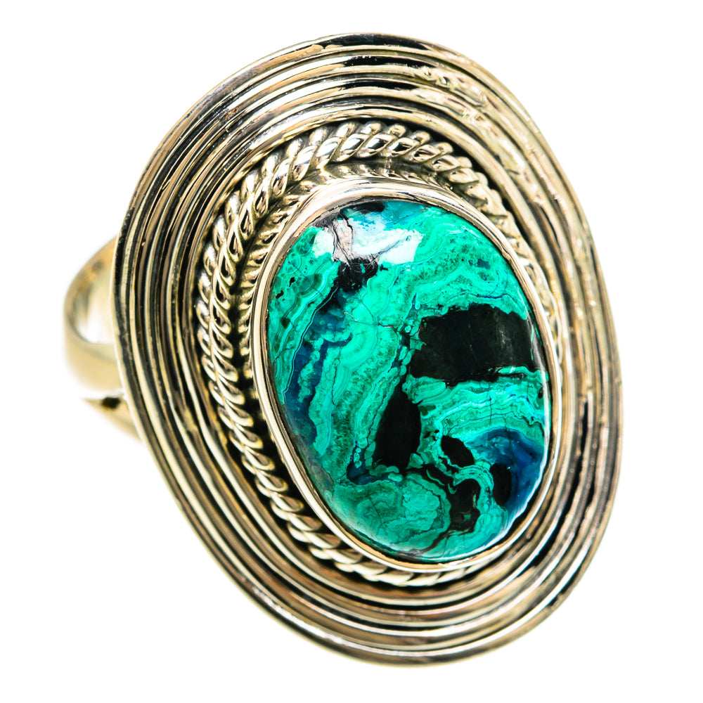 Malachite In Chrysocolla Rings handcrafted by Ana Silver Co - RING81583