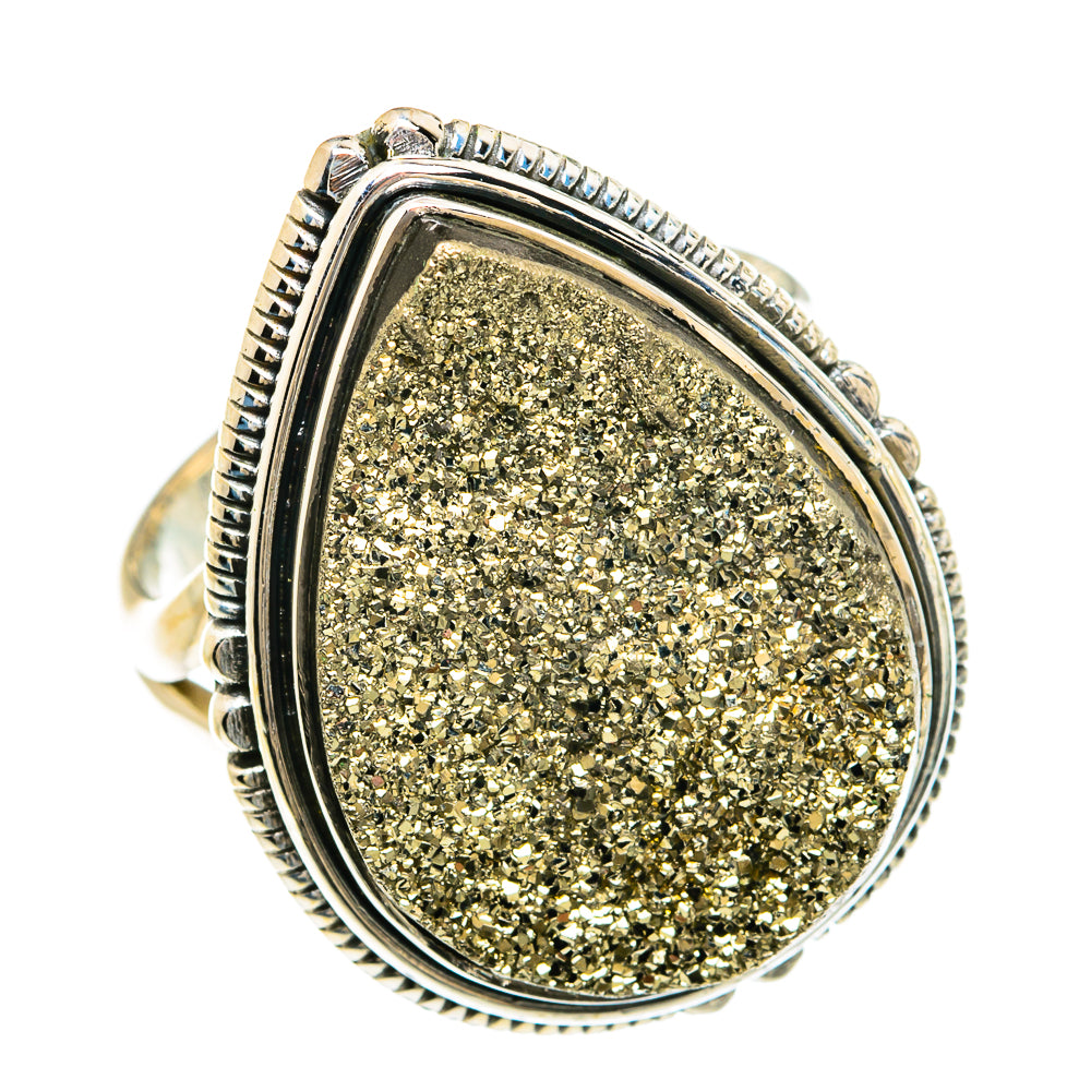 Spectro Pyrite Druzy Rings handcrafted by Ana Silver Co - RING81657