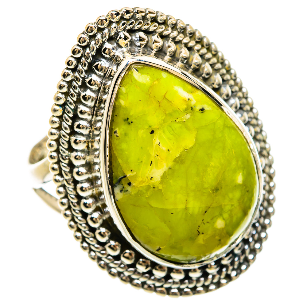 African Green Opal Rings handcrafted by Ana Silver Co - RING81695