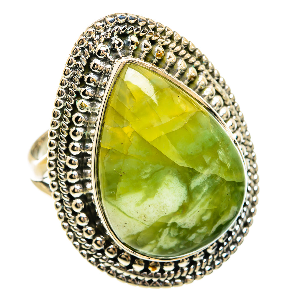 African Green Opal Rings handcrafted by Ana Silver Co - RING81706