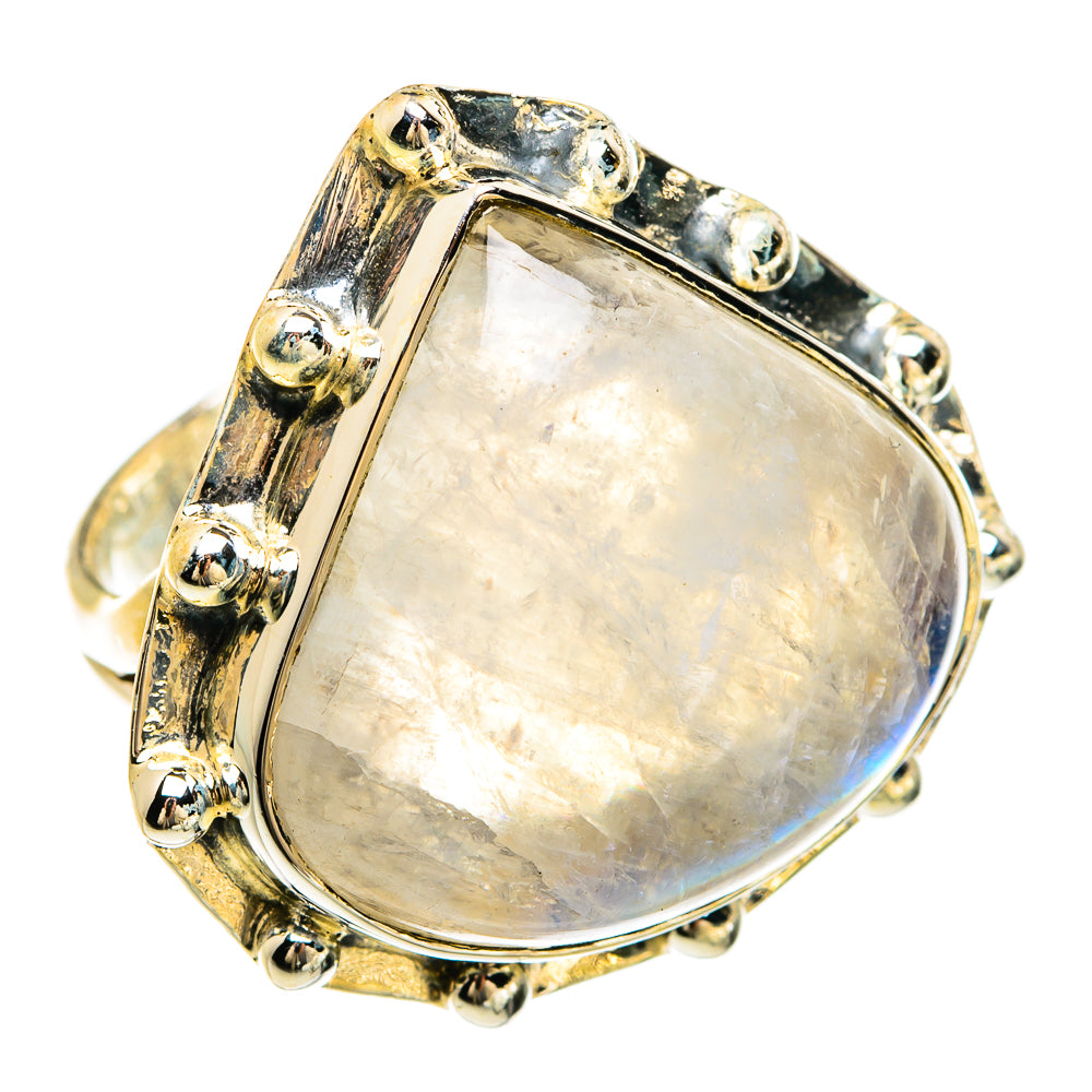 Rainbow Moonstone Rings handcrafted by Ana Silver Co - RING81759