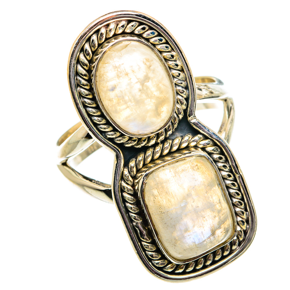 Rainbow Moonstone Rings handcrafted by Ana Silver Co - RING81870