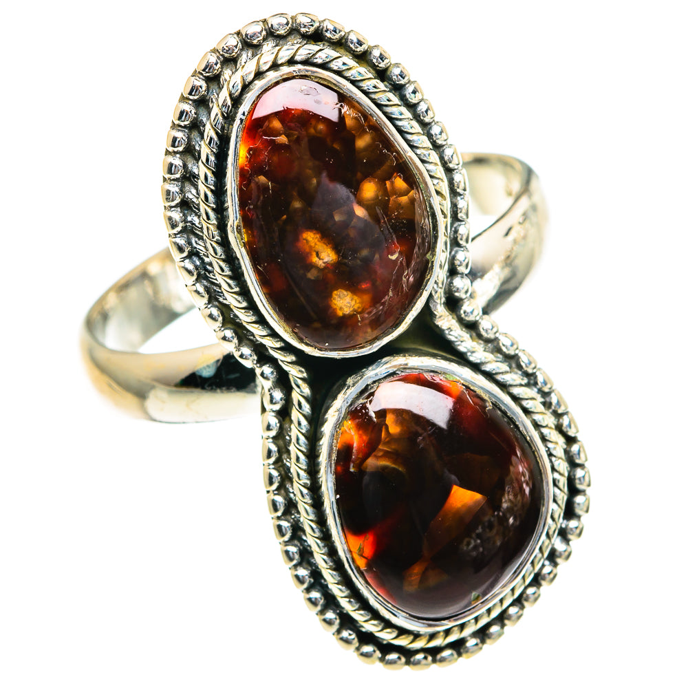 Mexican Fire Agate Rings handcrafted by Ana Silver Co - RING82207