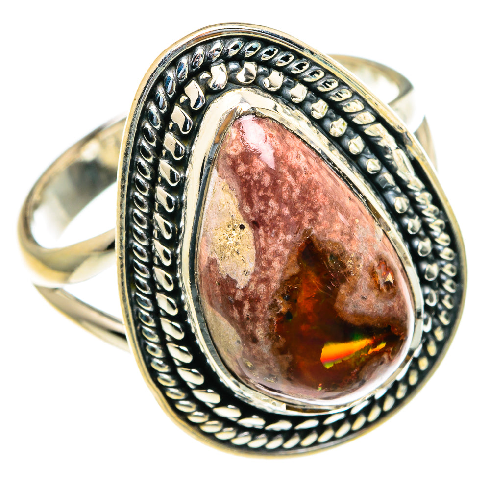 Mexican Fire Opal Rings handcrafted by Ana Silver Co - RING82261