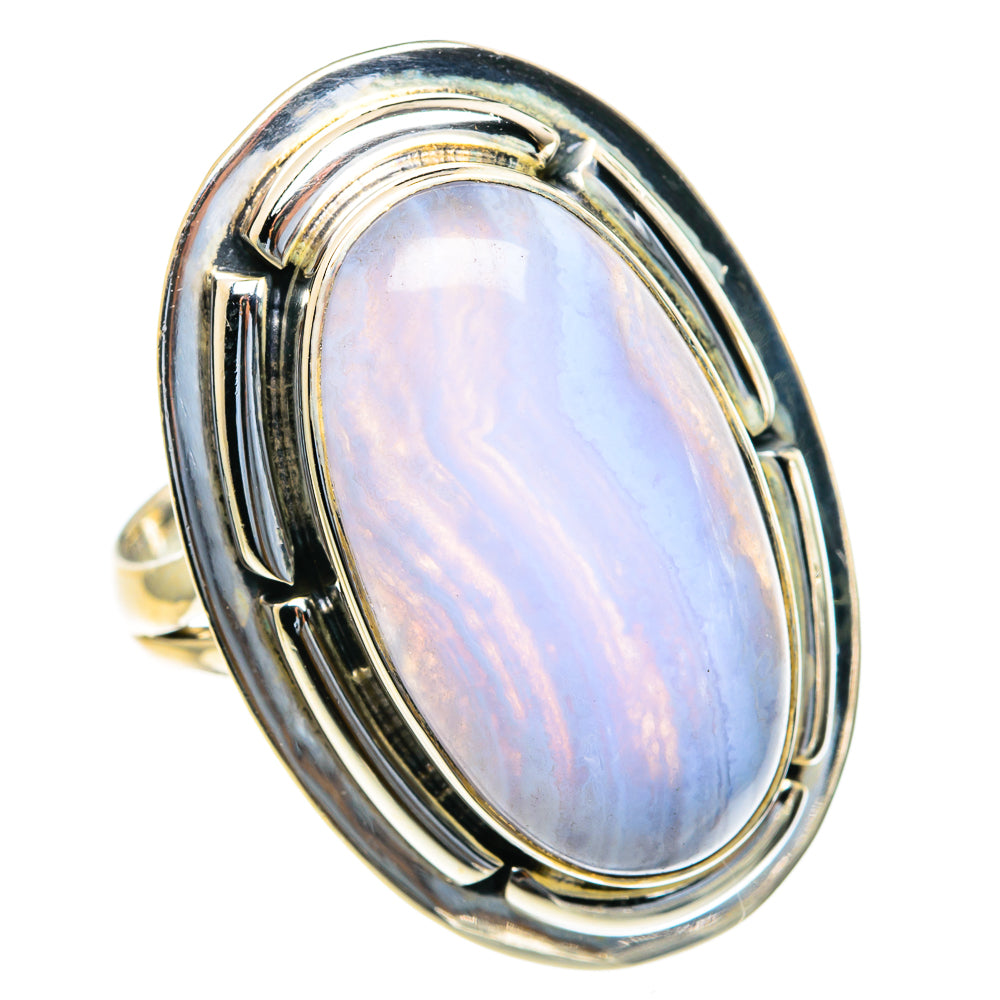 Blue Lace Agate Rings handcrafted by Ana Silver Co - RING82309