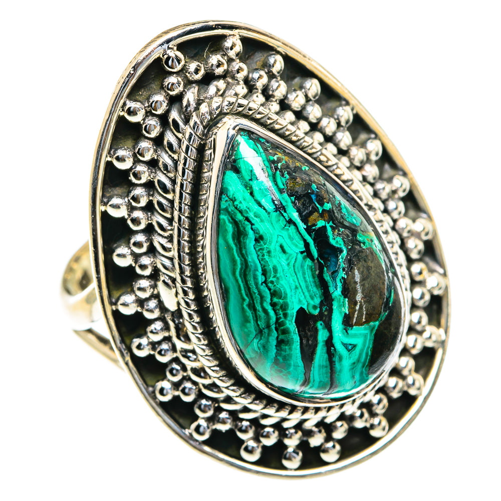 Malachite In Chrysocolla Rings handcrafted by Ana Silver Co - RING82327
