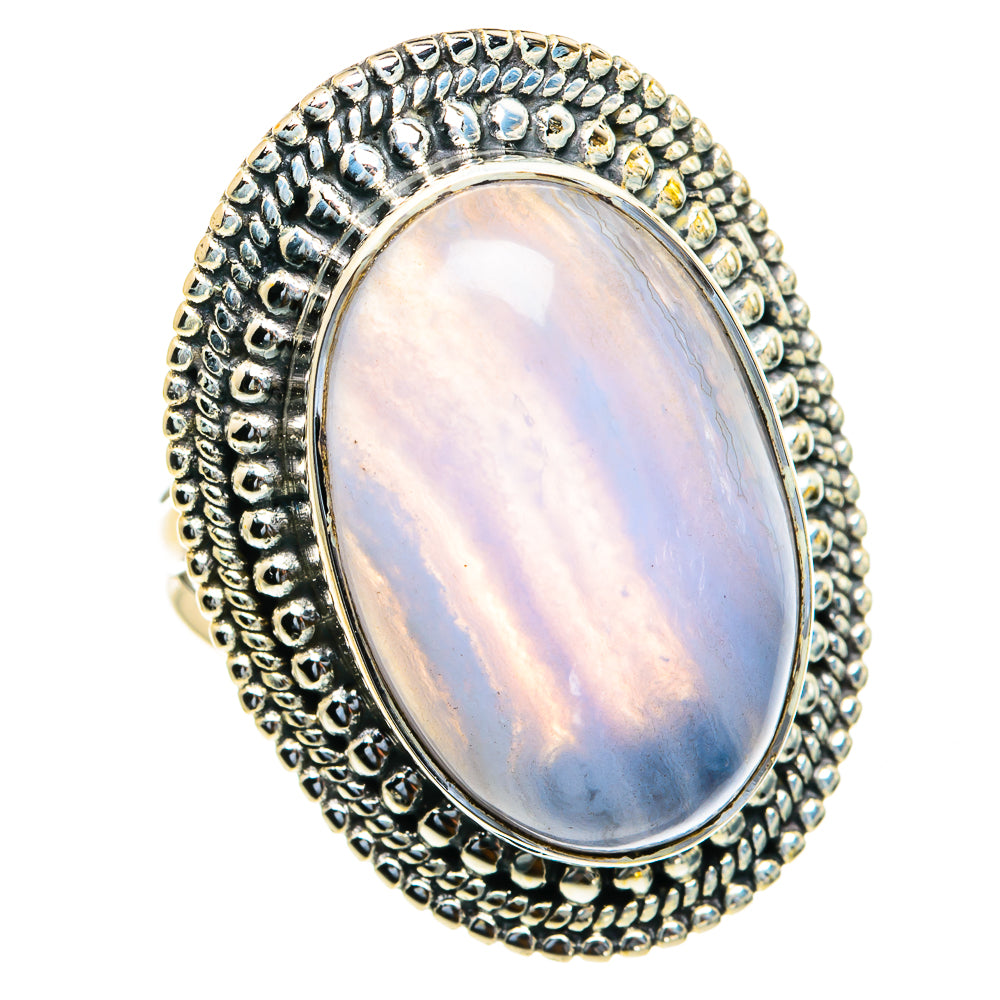 Rainbow Moonstone Rings handcrafted by Ana Silver Co - RING82349