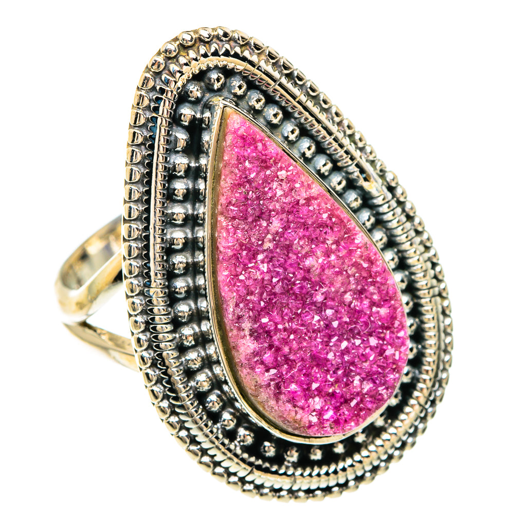 Cobalto Calcite Druzy Rings handcrafted by Ana Silver Co - RING82551