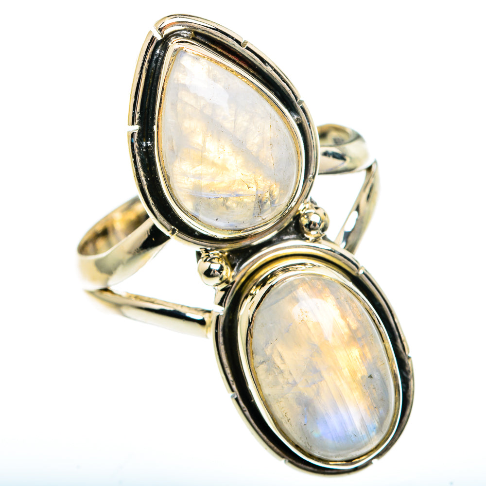 Rainbow Moonstone Rings handcrafted by Ana Silver Co - RING82629