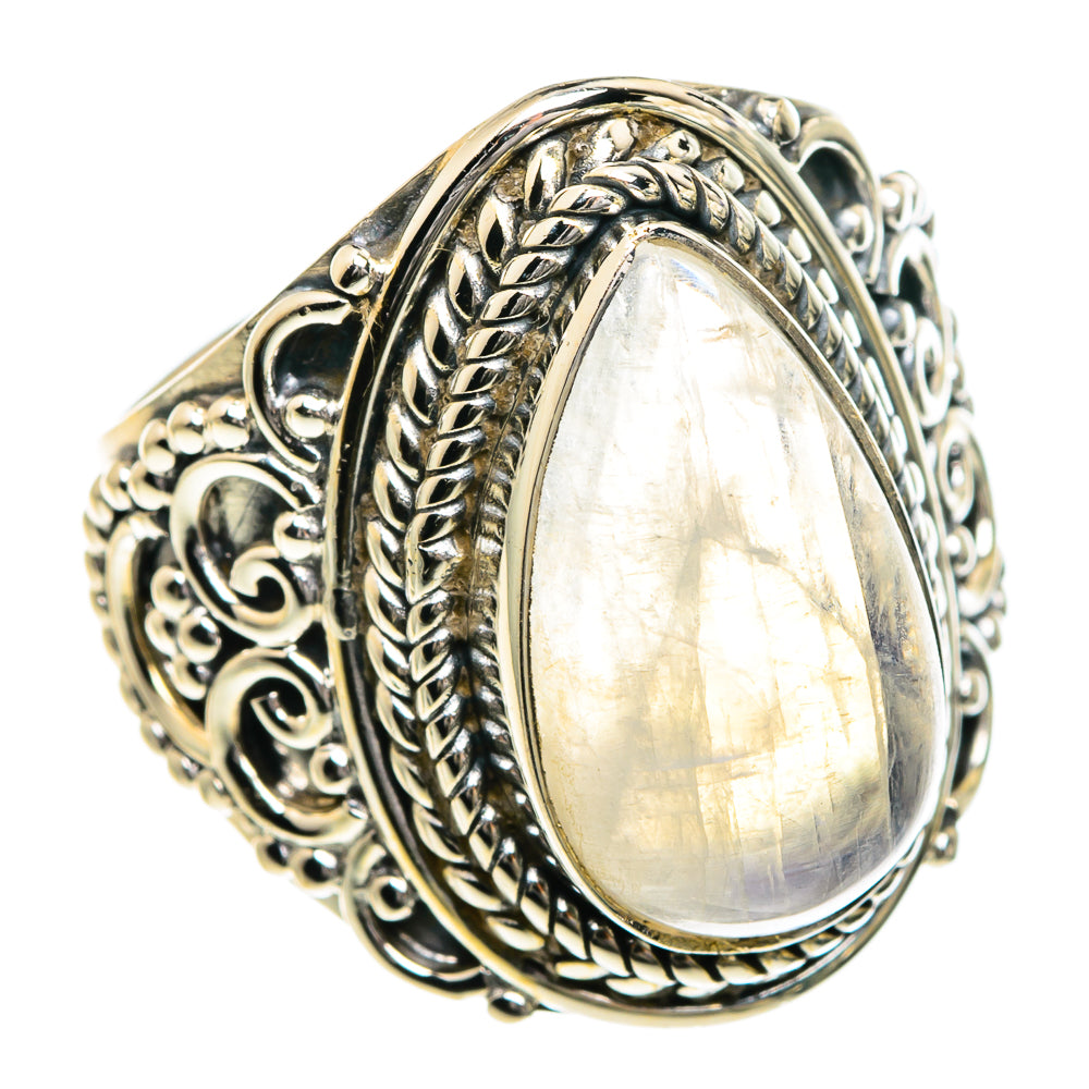 Rainbow Moosntone Rings handcrafted by Ana Silver Co - RING82661