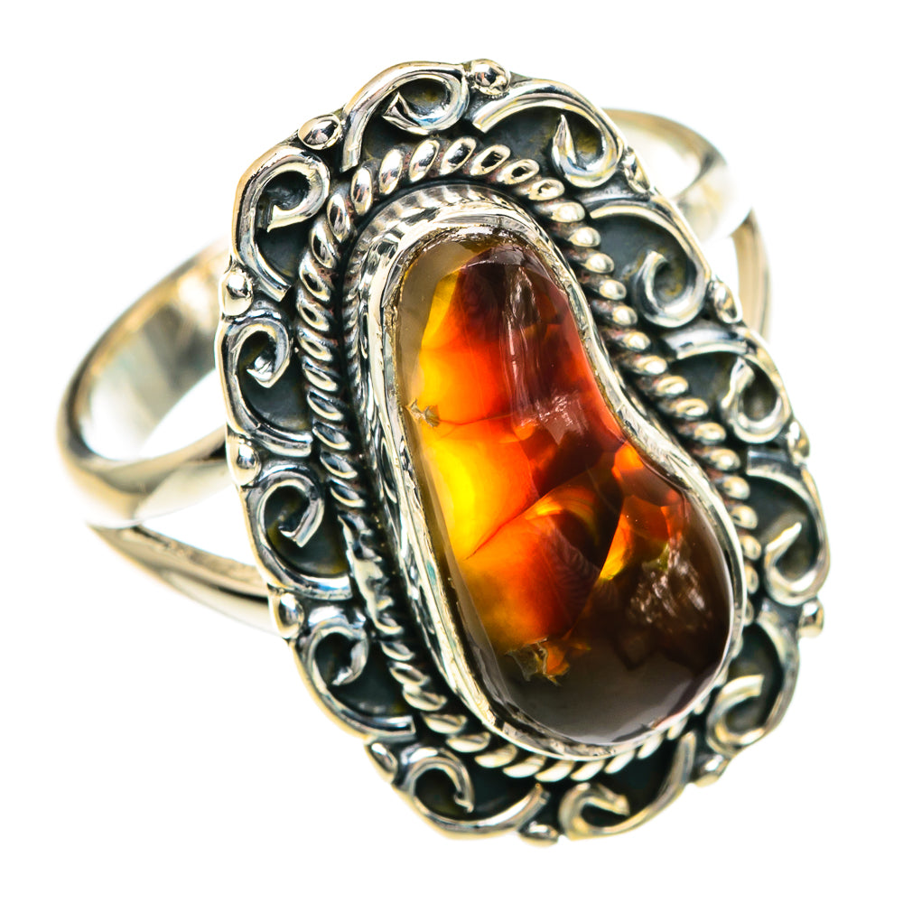 Mexican Fire Agate Rings handcrafted by Ana Silver Co - RING82711