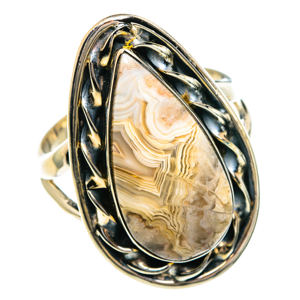 Laguna Lace Agate Rings handcrafted by Ana Silver Co - RING82753
