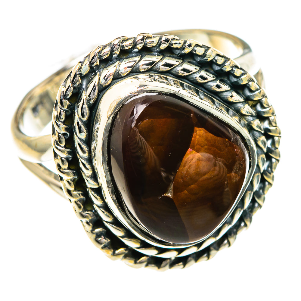 Mexican Fire Agate Rings handcrafted by Ana Silver Co - RING82764
