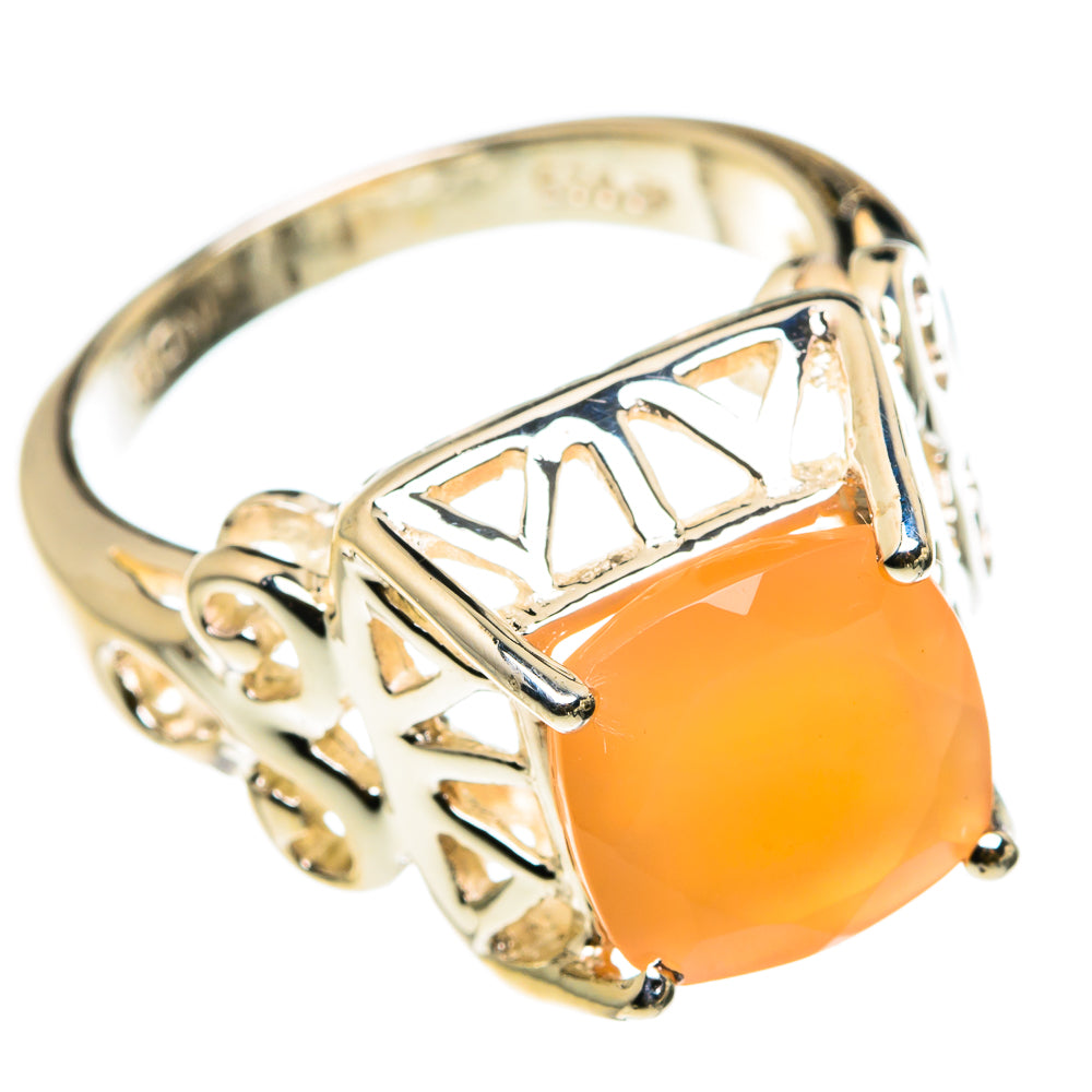 Peach Moonstone Rings handcrafted by Ana Silver Co - RING83073