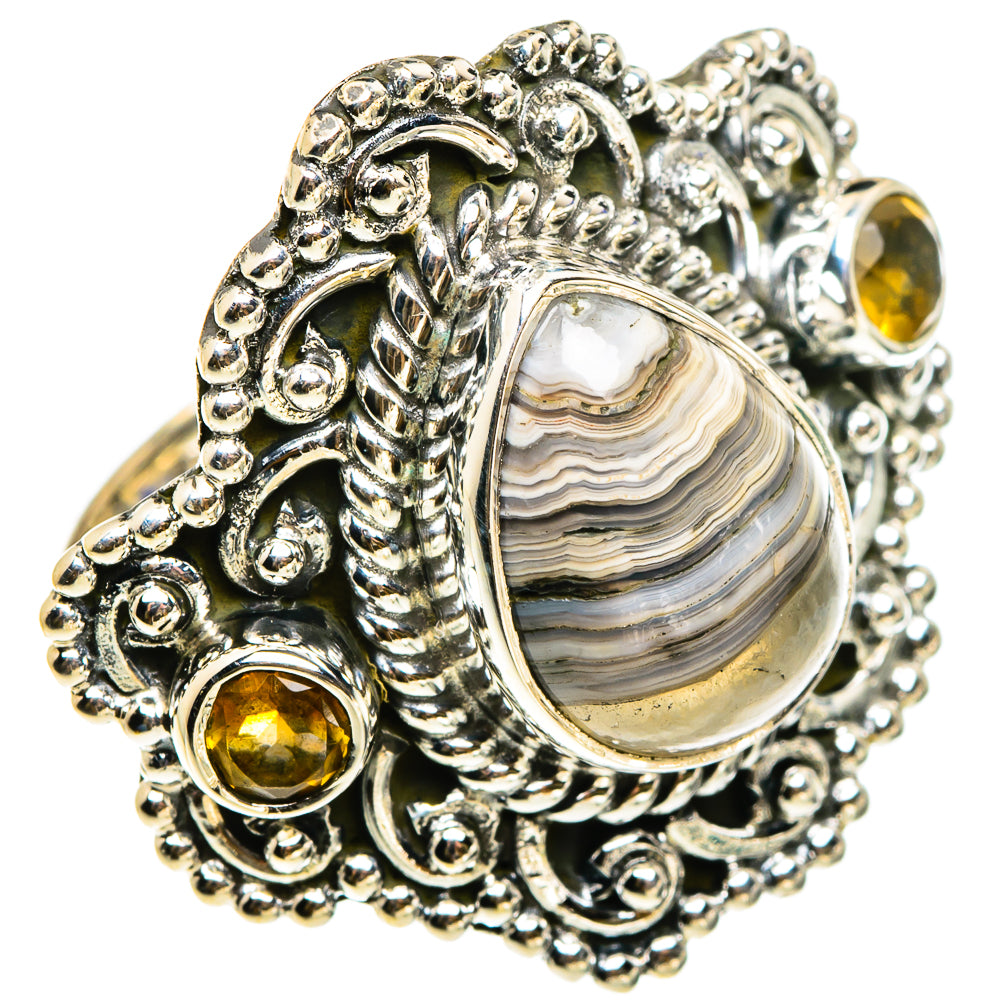 Laguna Lace Agate Rings handcrafted by Ana Silver Co - RING83217