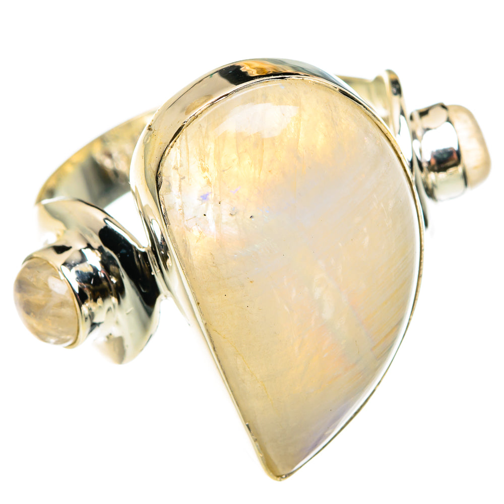 Rainbow Moonstone Rings handcrafted by Ana Silver Co - RING83220