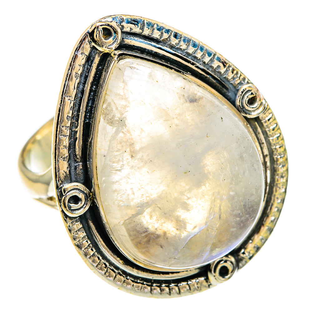 Rainbow Moonstone Rings handcrafted by Ana Silver Co - RING83511