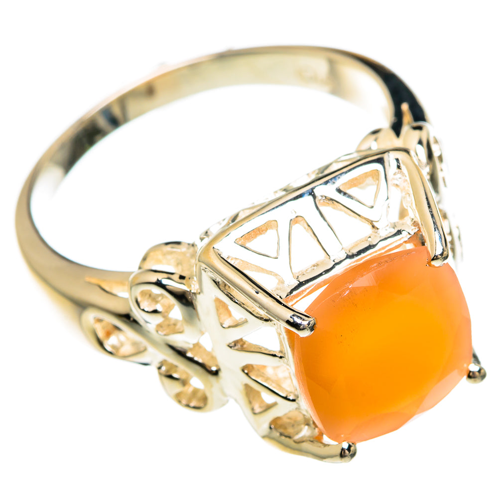 Peach Moonstone Rings handcrafted by Ana Silver Co - RING83698