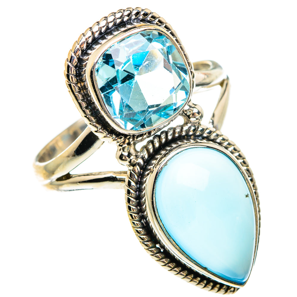 Aqua Chalcedony Rings handcrafted by Ana Silver Co - RING83832