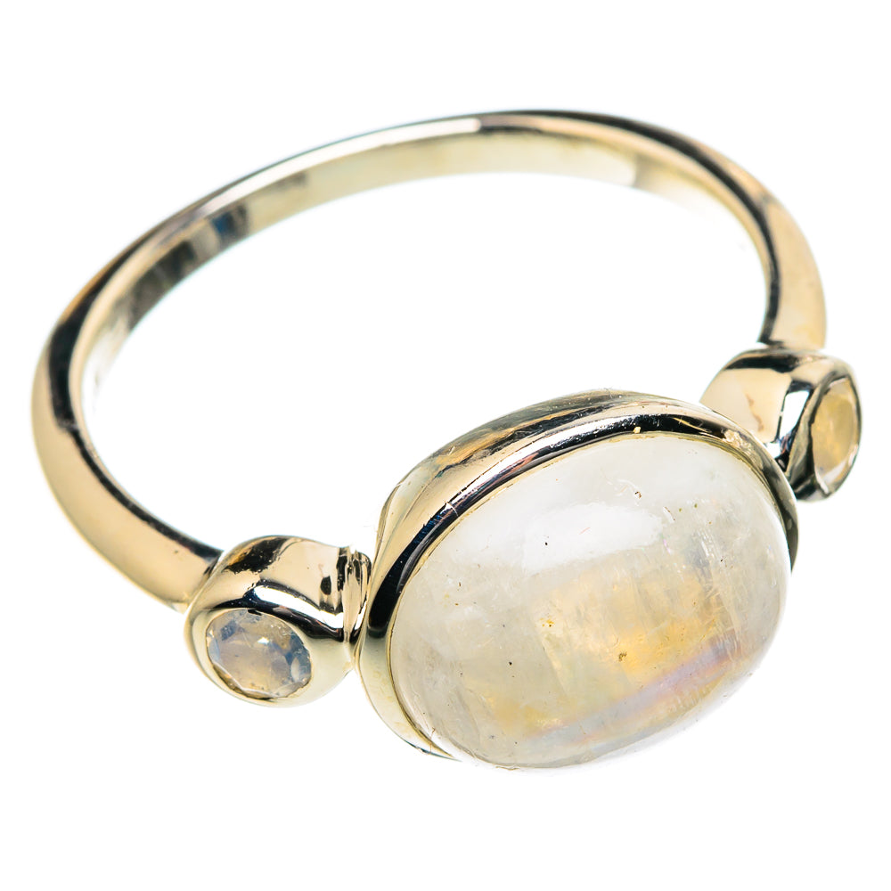 Rainbow Moonstone Rings handcrafted by Ana Silver Co - RING84538