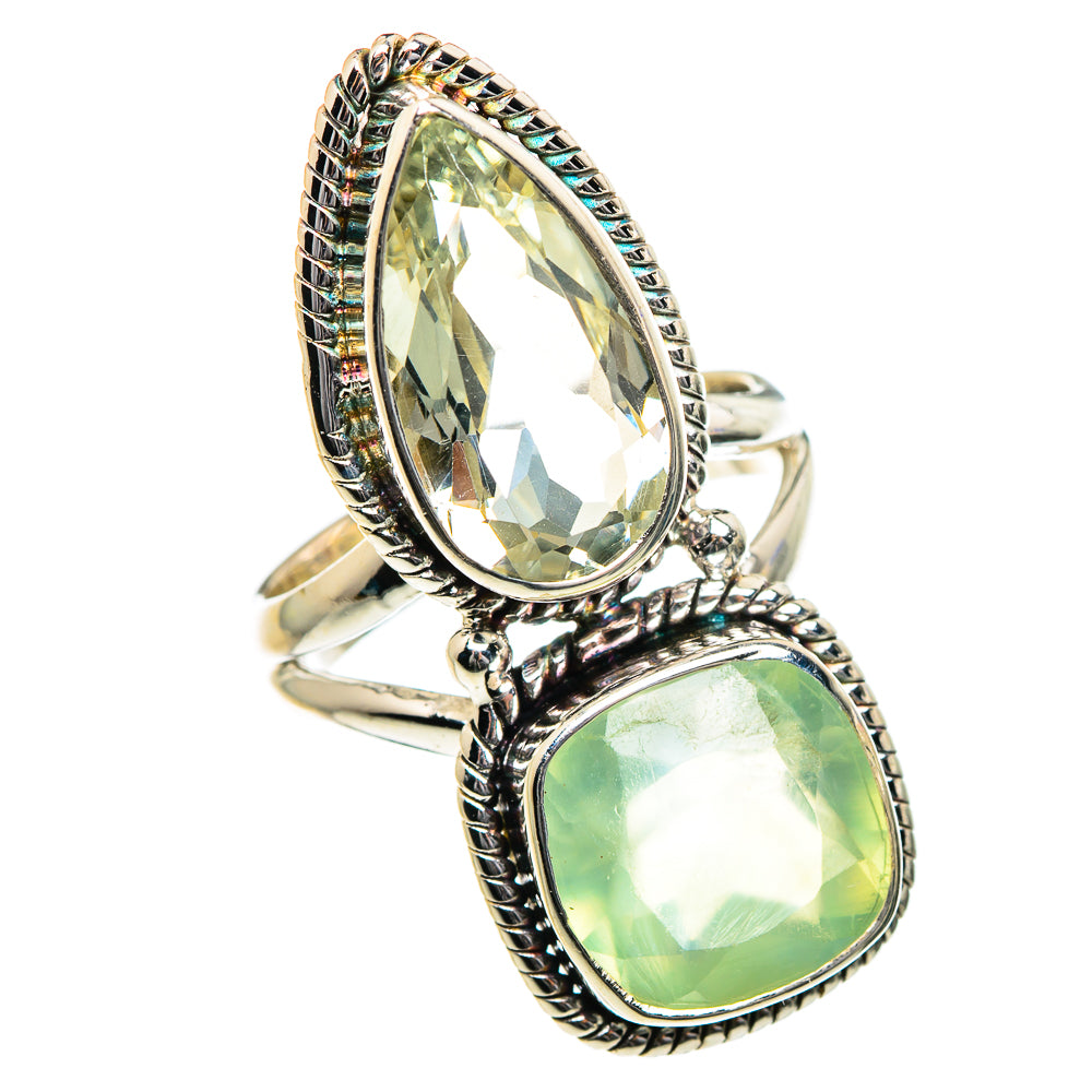 Prehnite, Green Amethyst Rings handcrafted by Ana Silver Co - RING84729