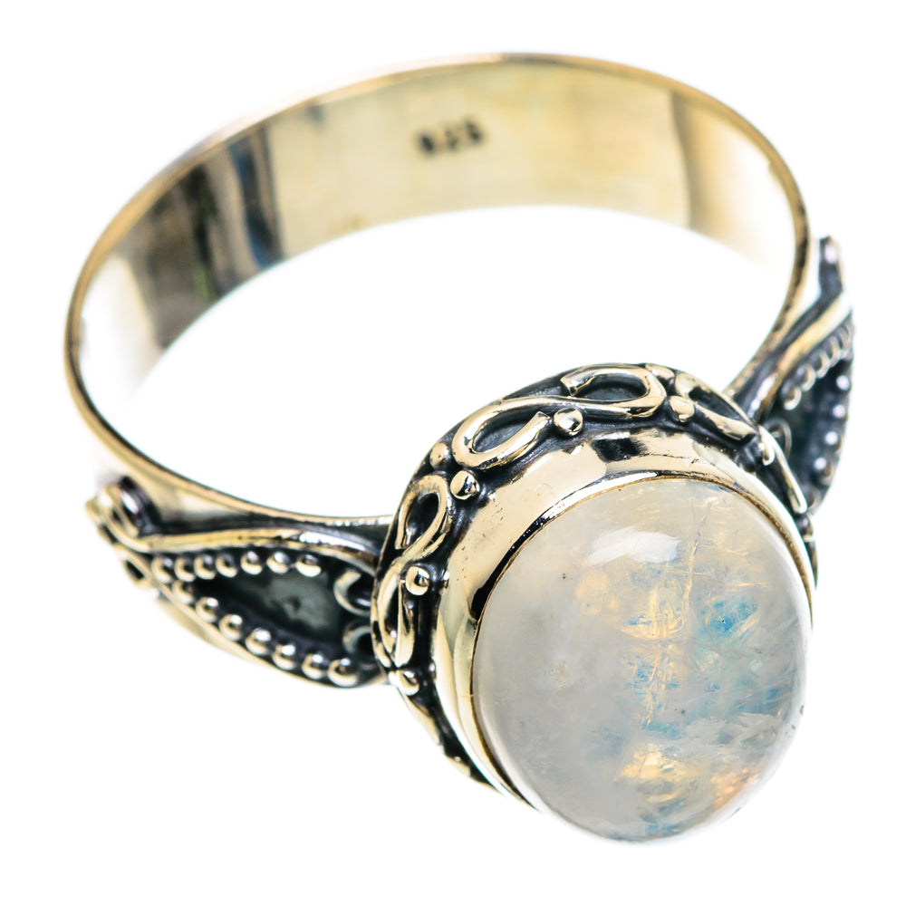 Rainbow Moonstone Rings handcrafted by Ana Silver Co - RING84919