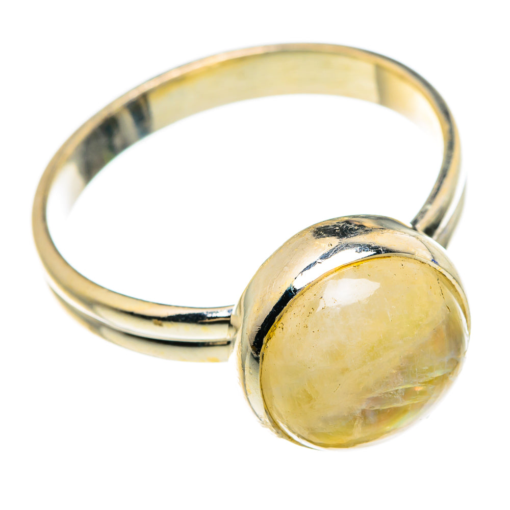 Yellow Moonstone Rings handcrafted by Ana Silver Co - RING85012