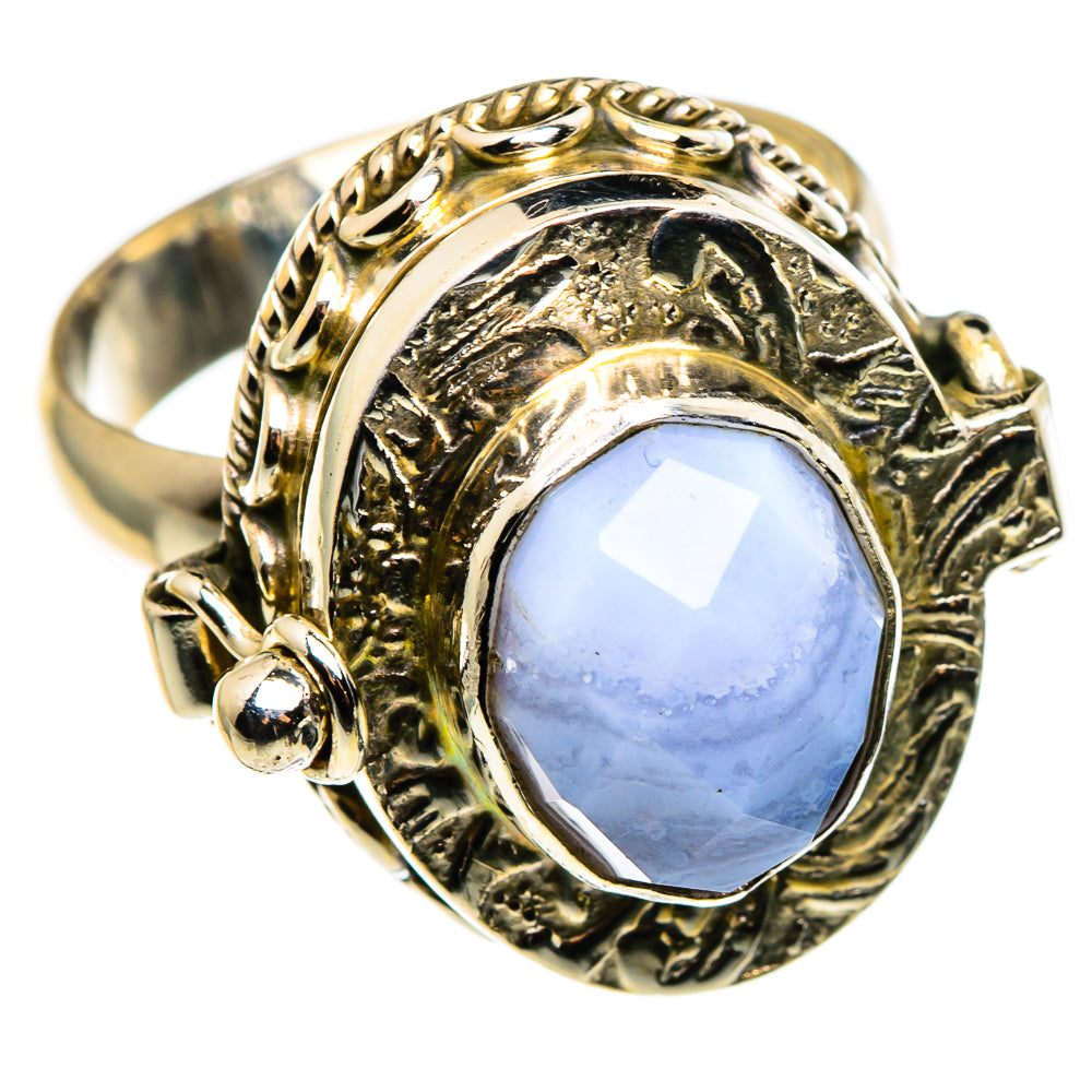Blue Lace Agate Rings handcrafted by Ana Silver Co - RING85349