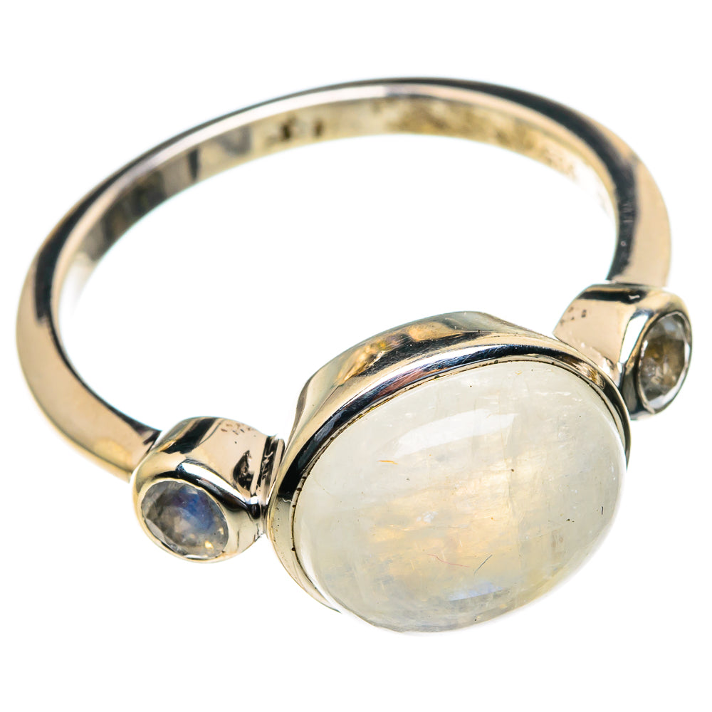 Rainbow Moonstone Rings handcrafted by Ana Silver Co - RING85486
