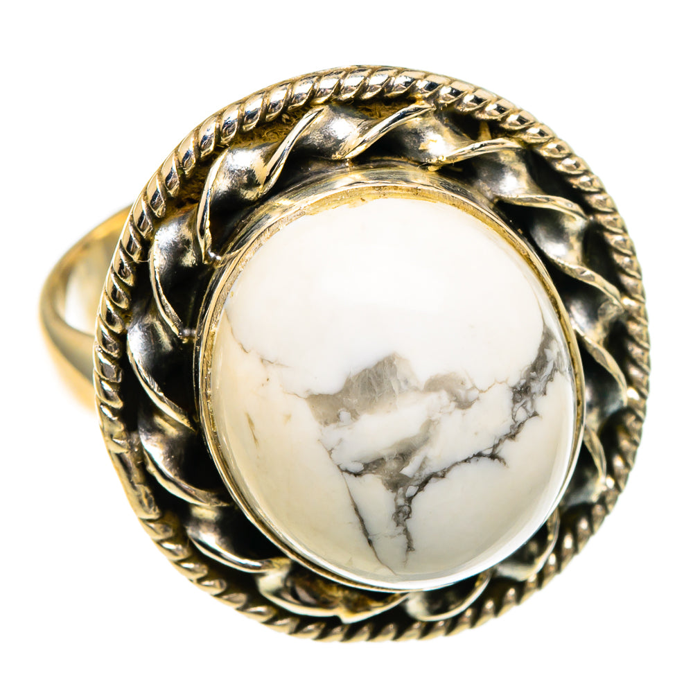 Howlite Rings handcrafted by Ana Silver Co - RING85951 - Photo 2