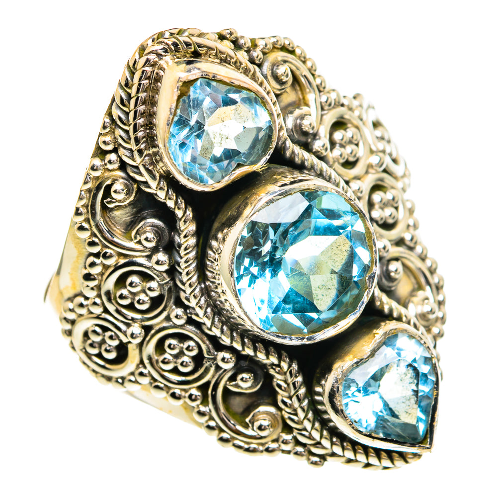 Blue Topaz Rings handcrafted by Ana Silver Co - RING86002