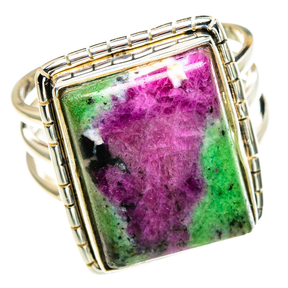 Ruby Zoisite Rings handcrafted by Ana Silver Co - RING86302