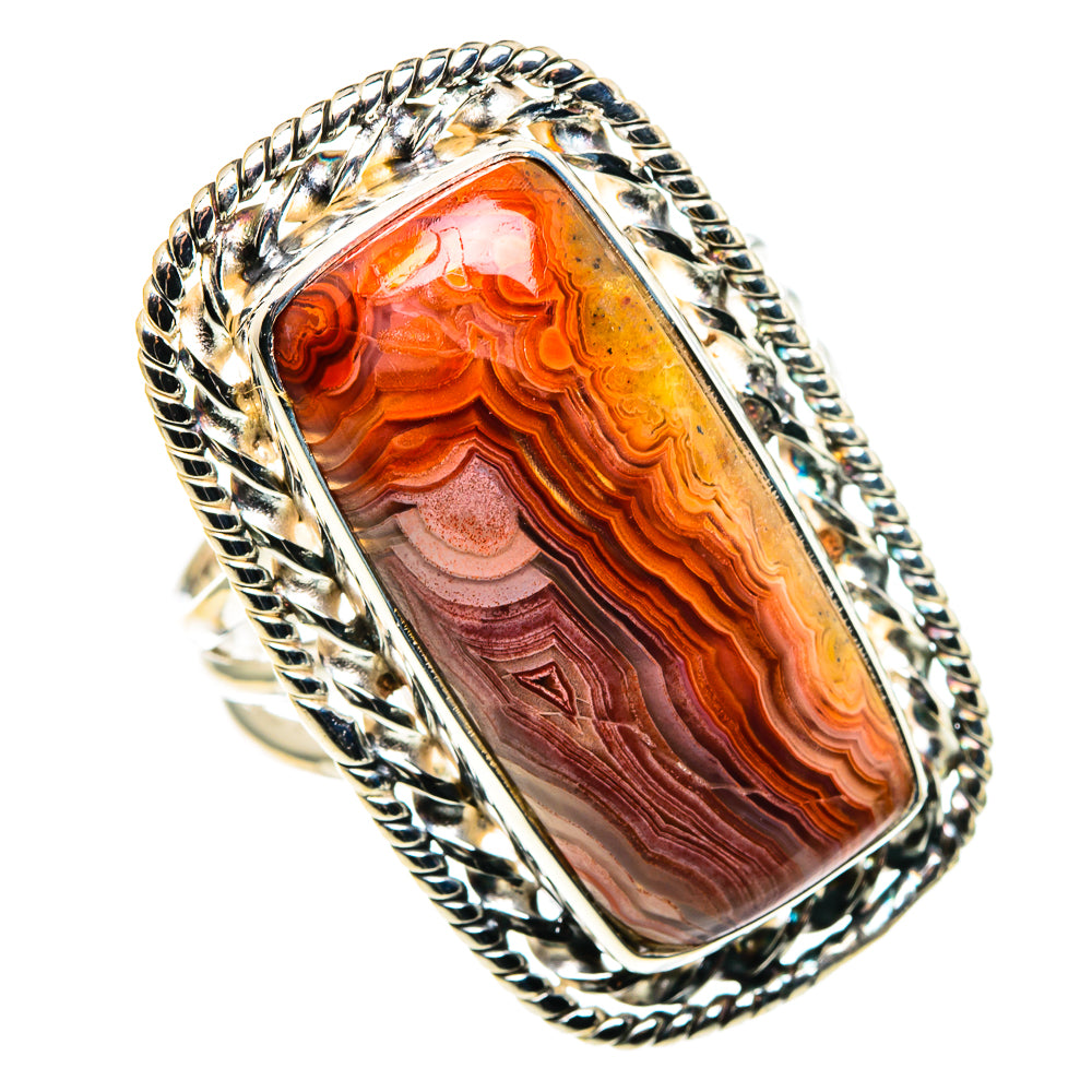 Crazy Lace Agate Rings handcrafted by Ana Silver Co - RING86323
