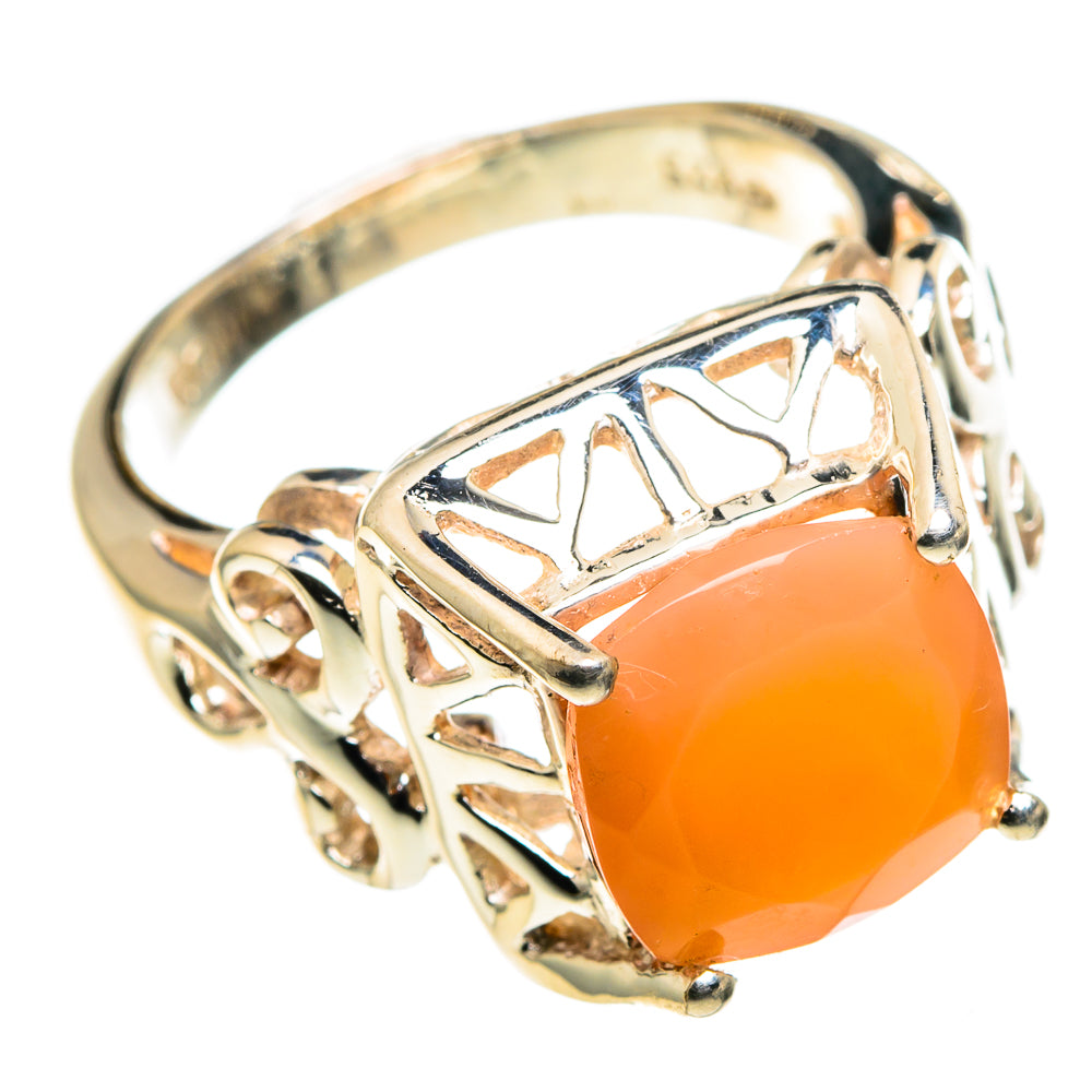 Peach Moonstone Rings handcrafted by Ana Silver Co - RING86461