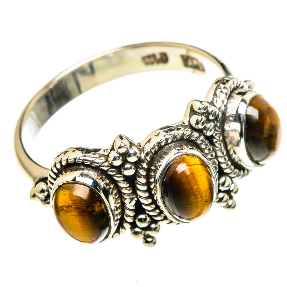 Tiger Eye Rings handcrafted by Ana Silver Co - RING86524 - Photo 2