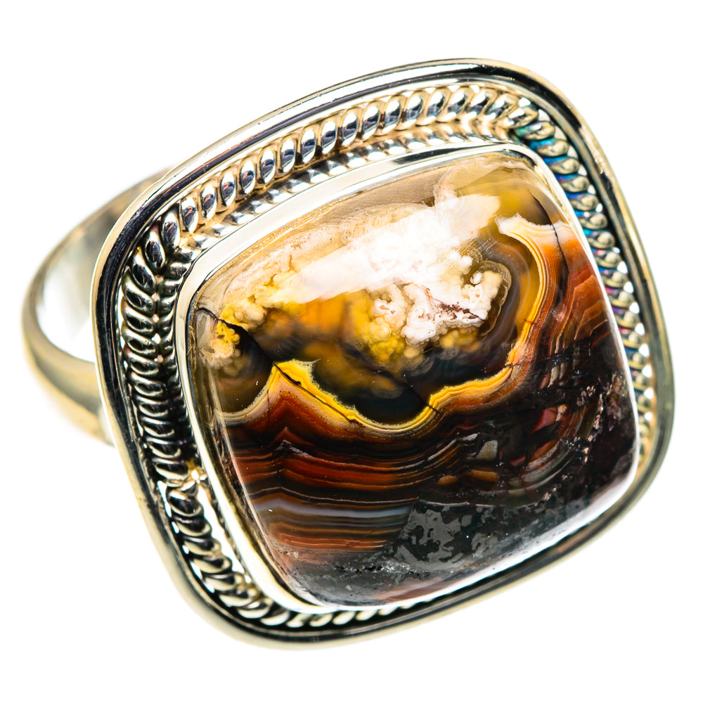 Crazy Lace Agate Rings handcrafted by Ana Silver Co - RING86667