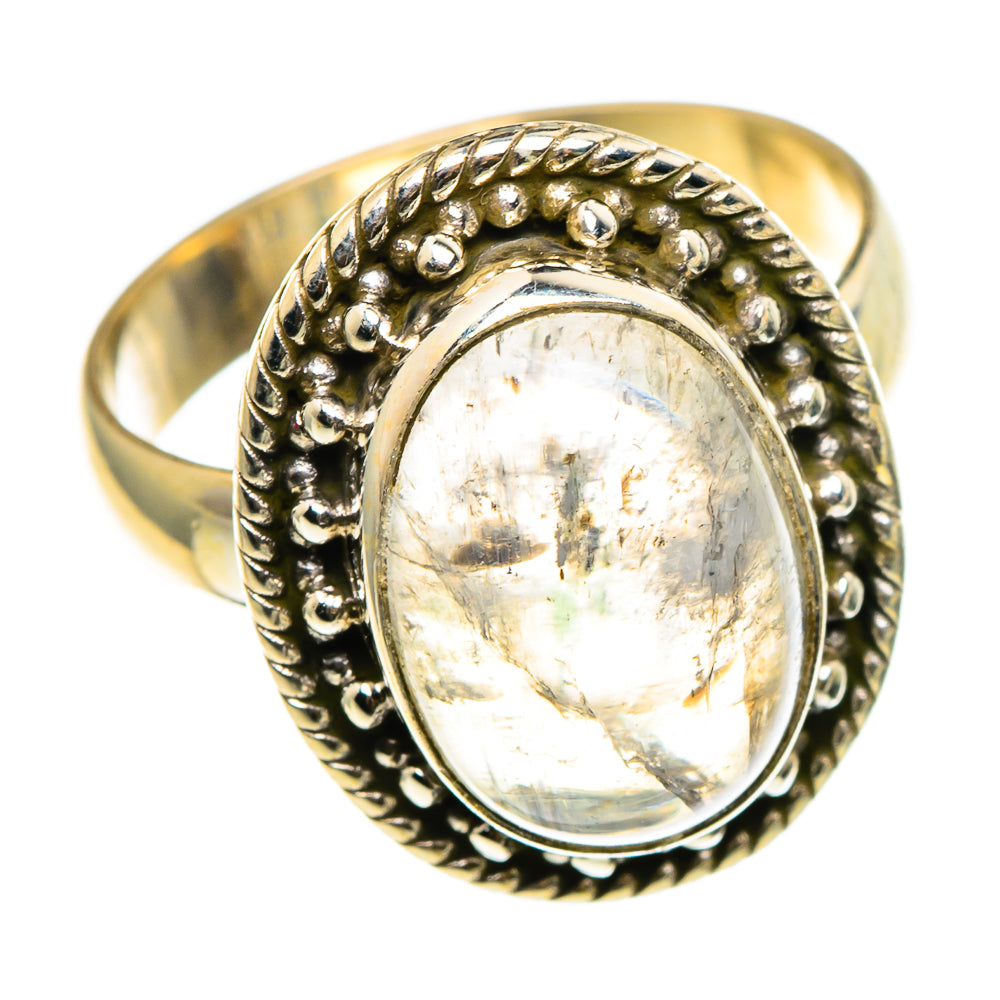 Rainbow Moonstone Rings handcrafted by Ana Silver Co - RING86726