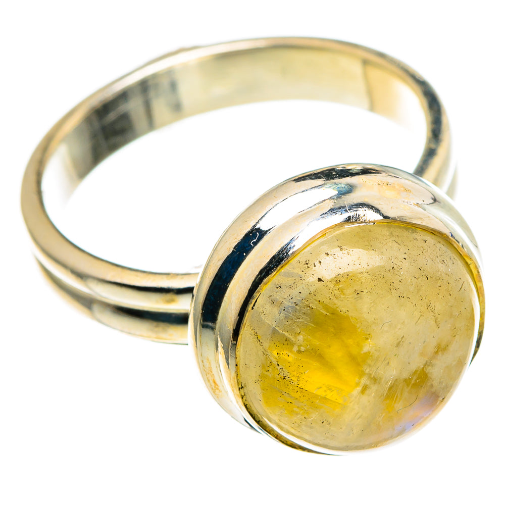 Yellow Moonstone Rings handcrafted by Ana Silver Co - RING86823