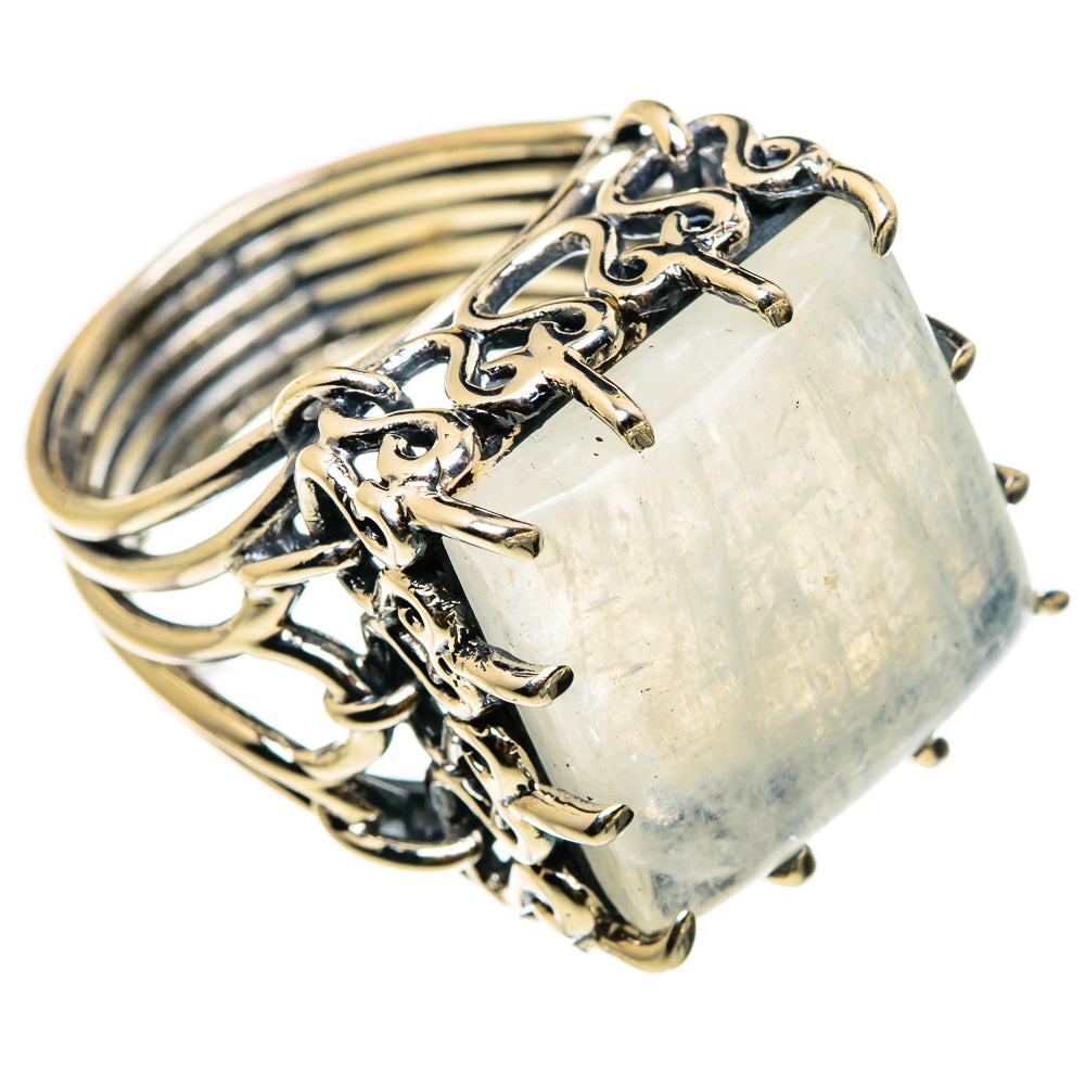 Rainbow Moonstone Rings handcrafted by Ana Silver Co - RING87012