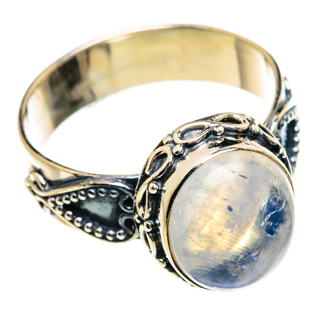 Rainbow Moonstone Rings handcrafted by Ana Silver Co - RING87048