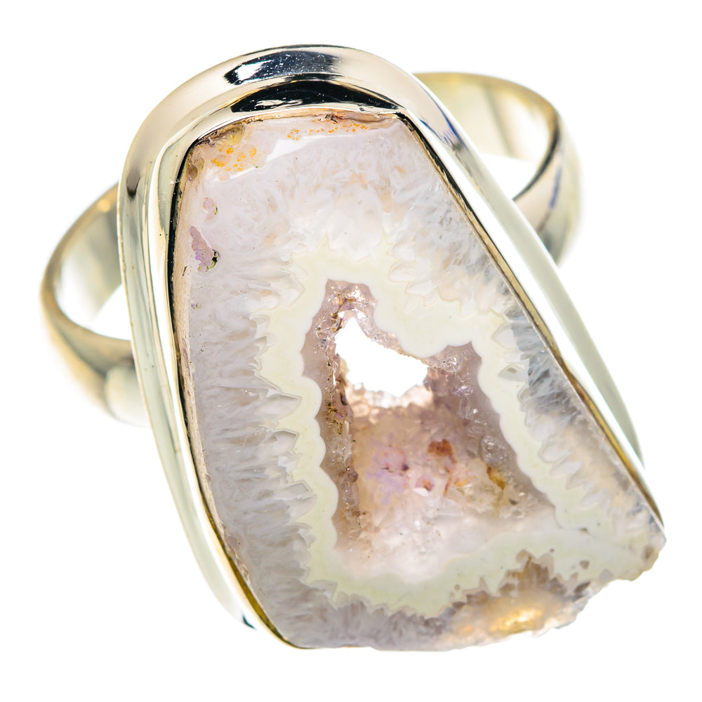 White Geode Slice Rings handcrafted by Ana Silver Co - RING87559