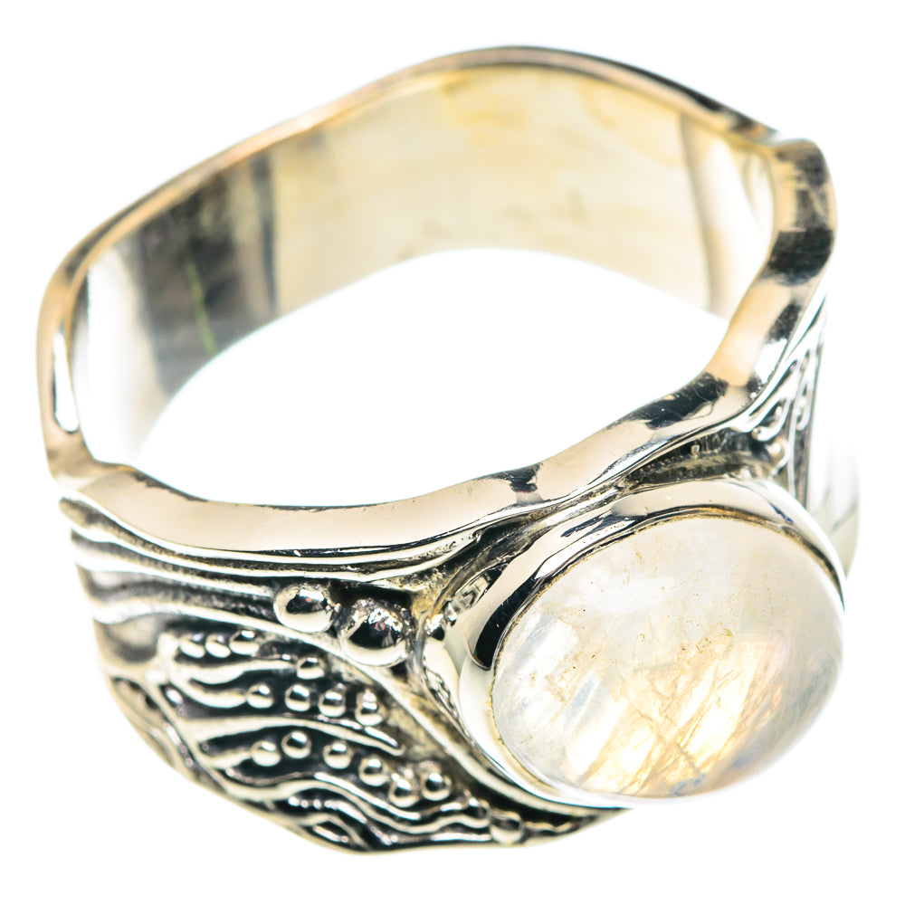 Rainbow Moonstone Rings handcrafted by Ana Silver Co - RING87584
