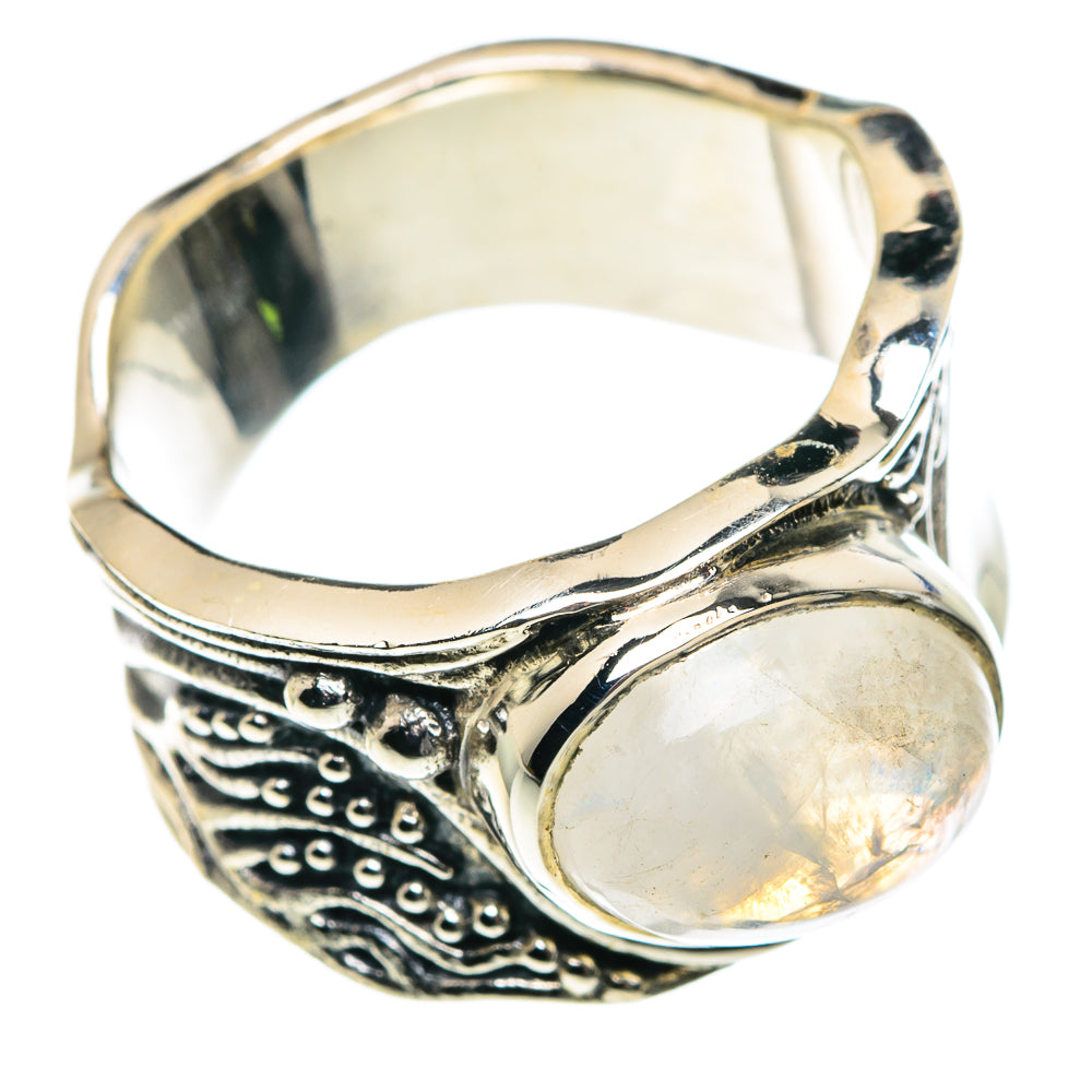 Rainbow Moonstone Rings handcrafted by Ana Silver Co - RING87595