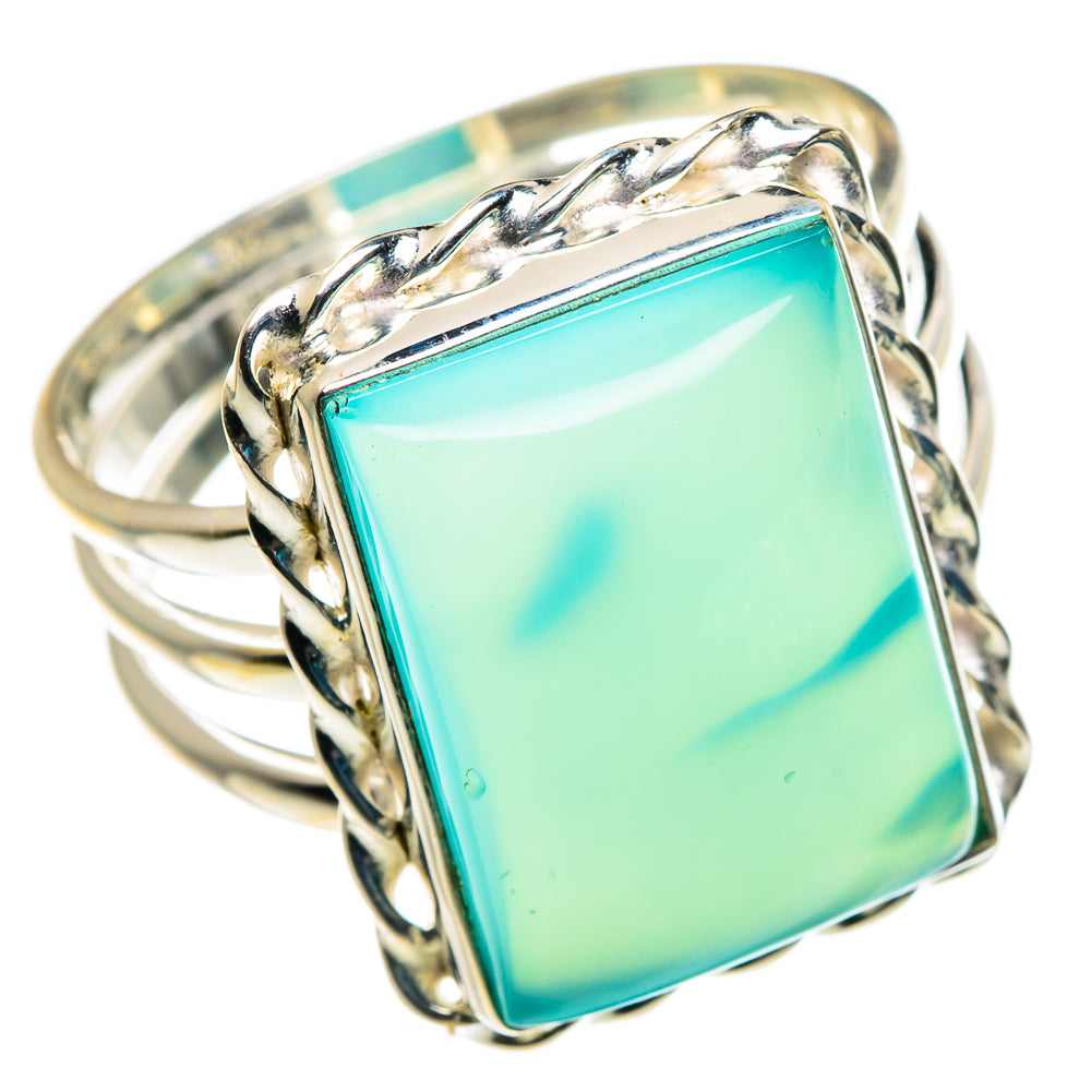 Aqua Chalcedony Rings handcrafted by Ana Silver Co - RING87615