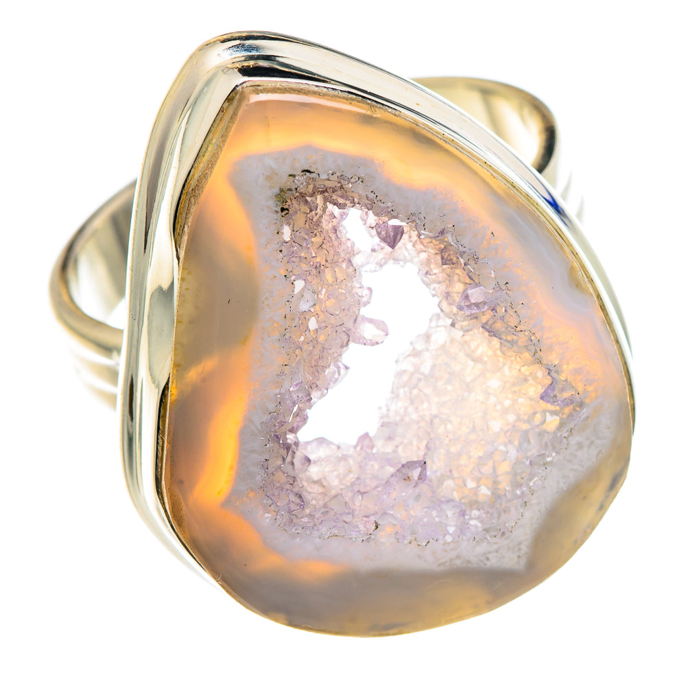 White Geode Slice Rings handcrafted by Ana Silver Co - RING87687